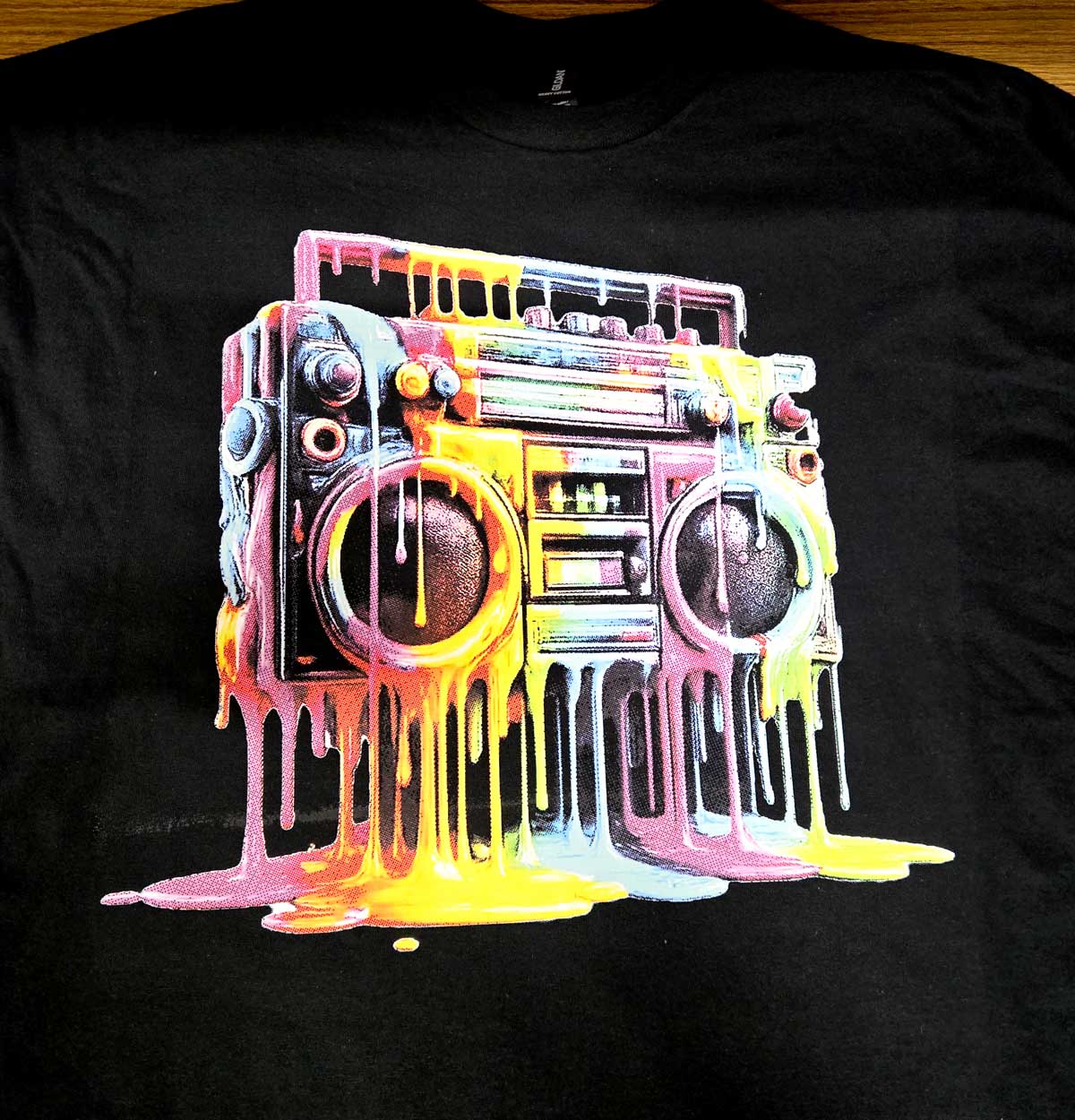 Custom full color DTF transfer shirt printed in Houston Texas