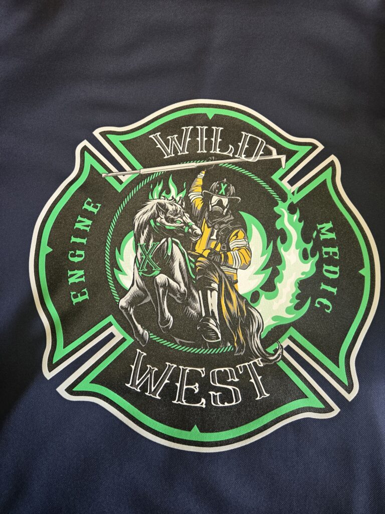 Detailed multicolor screen print produced for a Houston-area fire department customer